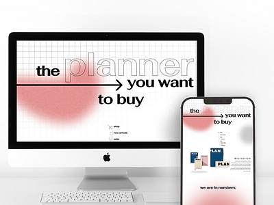 landing page for planner online shop
