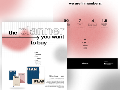 planner offline shop landing page branding coral design figma freelance gradient grain graphic design illustration logo ui ux vector