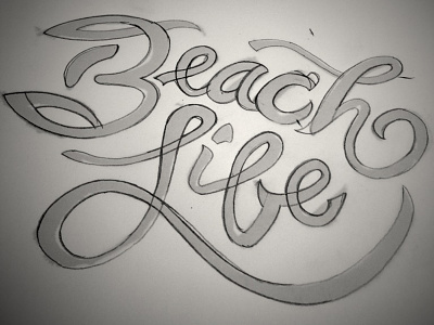 Beach Life brush hand written pen pentel script type