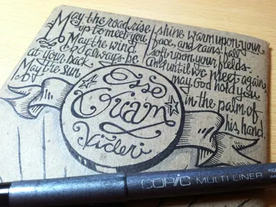 Sketchbook Blessing blessing book copic hand ink lettered lettering sketch