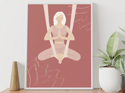 Girl in a faceless style yoga pose banner branding design faceless girl illustration logo poster vector yoga