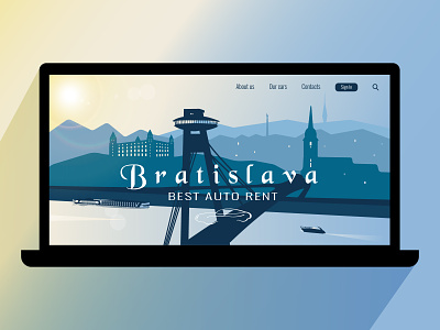 Silhouette vector illustration Bratislava for website background banner branding business card design illustration logo rent a car silhouette vector