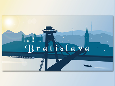Silhouette vector illustration Bratislava background banner branding business card design illustration logo silhuette vector