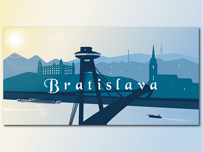 Silhouette vector illustration Bratislava background banner branding business card design illustration logo silhuette vector