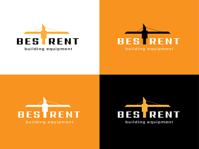 The logo of a construction equipment rental company banner branding business card construction design illustration logo vector