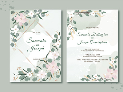 Rustic wedding invitation design, watercolor technique business card design graphic design illustration vector watercolor technique wedding wedding invitation wedding invitation design