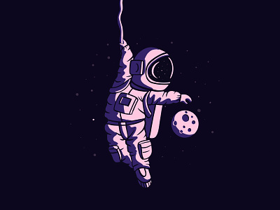 Dream astronaut digital glaxy illustration illustration art moon space