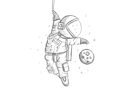 sketch(Dream) astronaut glaxy moon sketch space