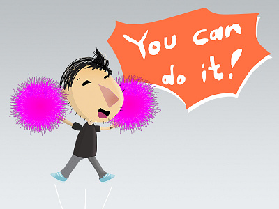 You can do it! chat cute emoji emoticon happy icon kawaii social sticker