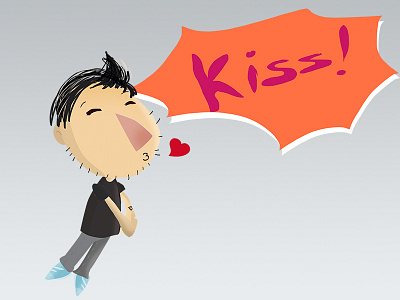 Kiss! cartoon chat cute emoji emoticon happy icon kawaii kiss love social sticker