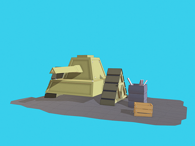 Video Game War Tank - Low Poly 3d c4d cinema 4d dammne dessignare gaming lowpoly model tank vehicle videogame war