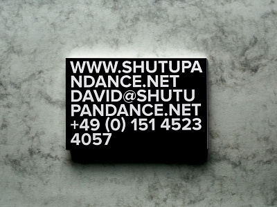 Shutupandance — Business Card businesscard graphicdesign