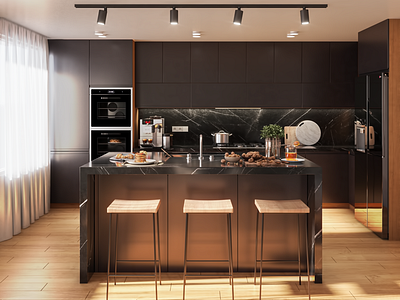 Black Kitchen Cabinets