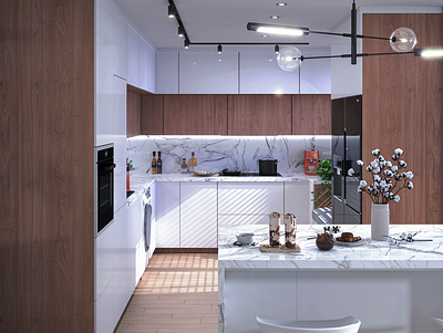 Modern kitchen 3dsmax architect architecture cgartist design interior kitchen modern rendering