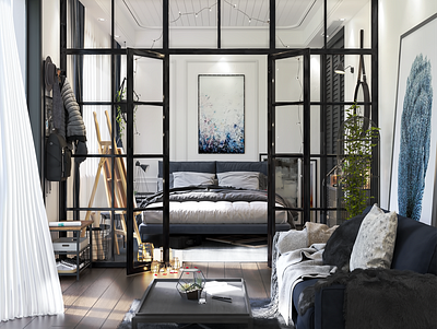 The common artists bedroom 3d 3dsmax architect architecture bedroom cgartist design interior rendering vray