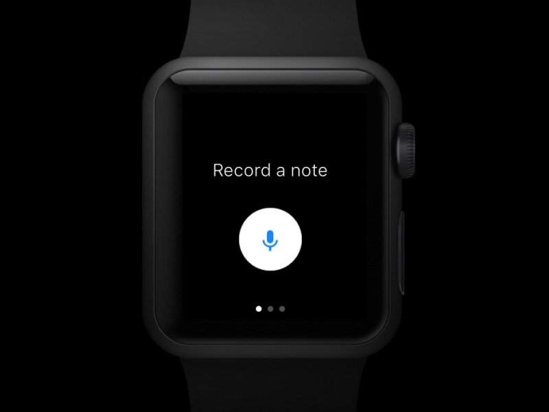 Notetaker for Apple Watch animation apple audio liquid notes record sound transition watch