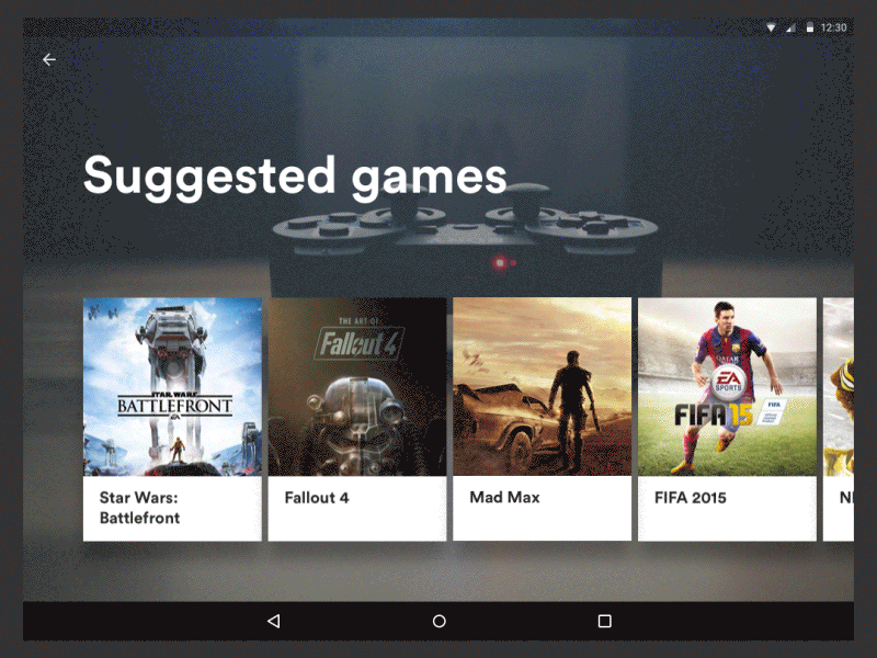 Game details animation app battlefront cards design game mad max material tablet transition