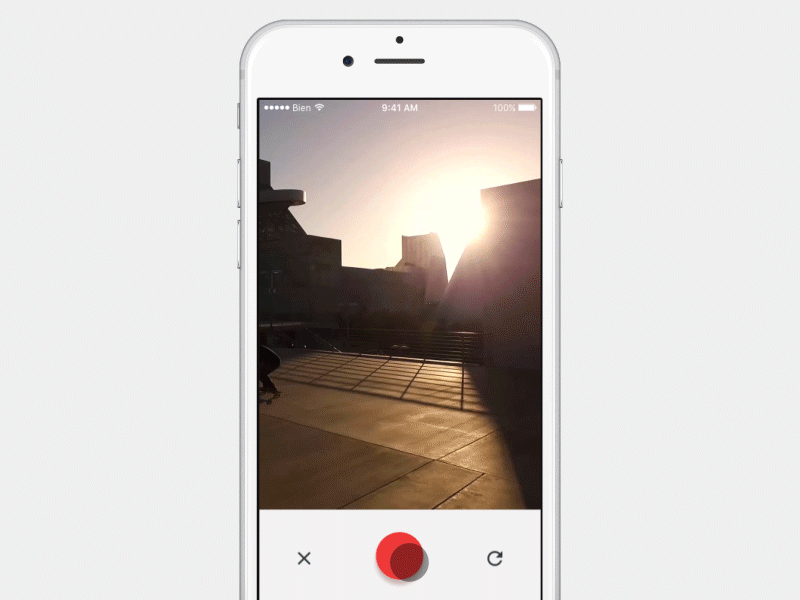 Instant video share for iOS animation app camera card ios red share transition video youtube