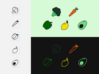 Food line icons set adobeillustrator app design food healthyfood icon illustration lineart vector