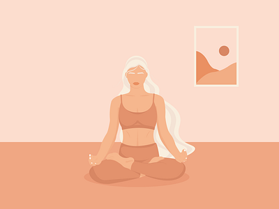 Yoga illustration adobeillustrator design girl graphic design illustration meditation relax woman yoga