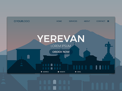 Yerevan silhouette adobe illustrator background design graphic design illustration landing page silhouette vector yerevan