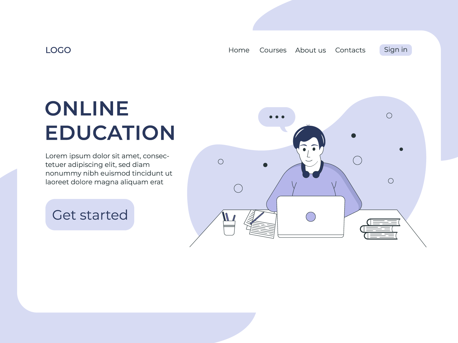 Online education landing page by Gohar Shmavovyan on Dribbble