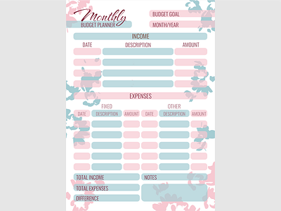 The montly budget planner art design digital graphic design illustration notwar planner vector