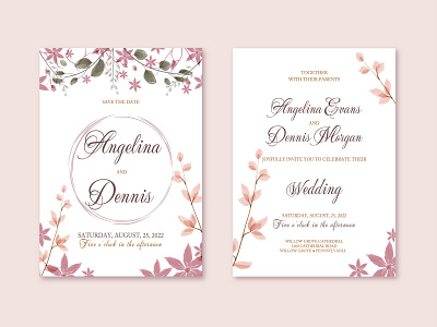 Wedding invitation in rustic style