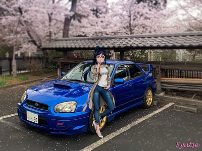 The subie life! anime anime edit anime girl anime in real life in real life japan love live photo edit photoshop photoshop edit sakura sakura tree subaru subaru impreza