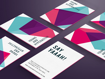 Say Yaaah! agency branding business cards flexible geometry logo modular