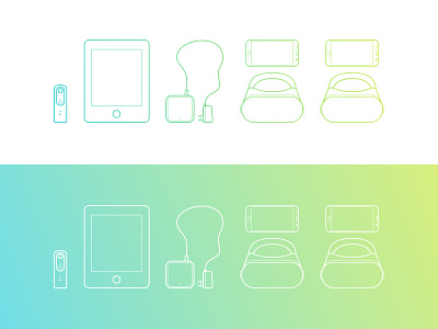 DreeVR System Illustration devices gadgets gradient illustration line icons virtual reality vr