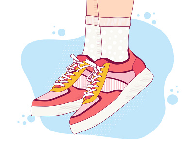 Sneaker Love design fashion girl illustration lineart shoes sneaker stripes