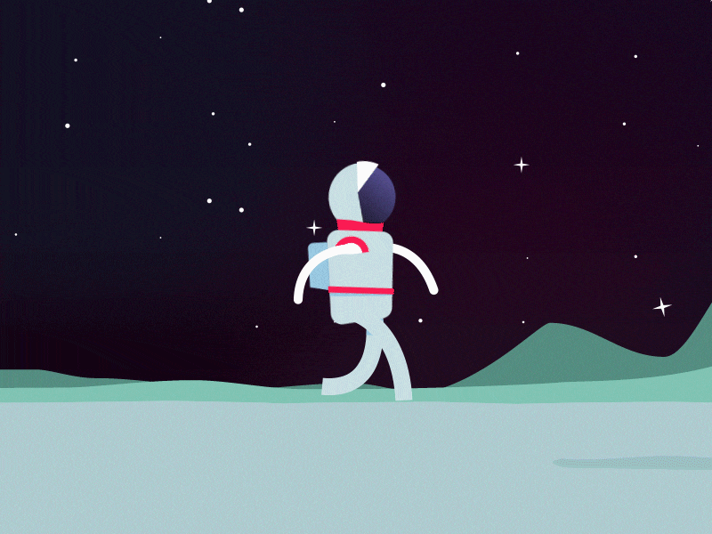 Walking out of the weekend like... after effects animation astronaut character animation character design moon space vector walking cycle