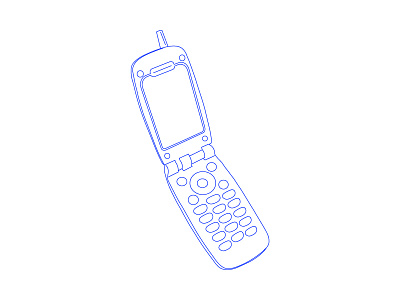 flip phone blue flip phone icon illustration illustrator logo paths pen tool phone picture