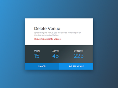 Delete Venue BMS Modal UI