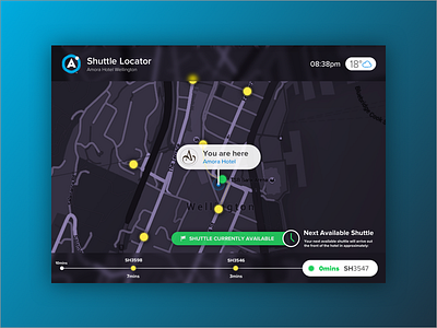 Shuttle Locator Concept interaction ios maps markers materialdesign taxis tracking