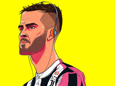 Miralem Pjanic editorial illustration football illustration portrait soccer