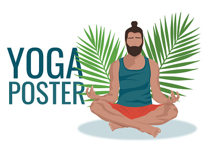 The man is doing yoga. draw to order faceless graphic design vector illustration