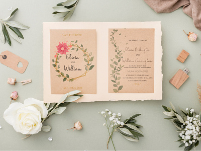 Wedding invitation. Mockup design draw to order graphic design illustration vector illustration watercolor