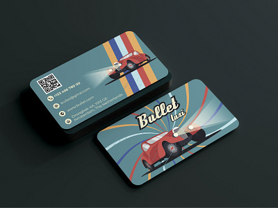 Retro style business card, retro car. design draw to order graphic design illustration taxi vector illustration