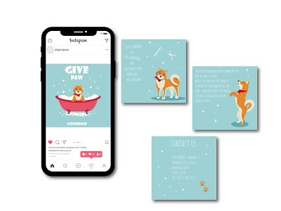 Landing for instagram, grooming salon for dogs. design draw to order graphic design illustration instagram vector illustration