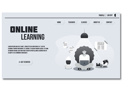 Landing page for university. Online education