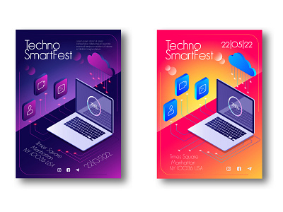 Flyer for the Mobile Technology Festival design draw to order festival flyer graphic design illustration vector illustration