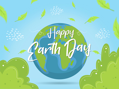 Planet earth, earth day animation design graphic design grass illustration leaves motion graphics planet design save the earth vector vector illustration