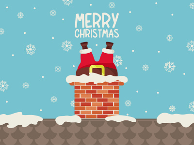 Jolly Santa Claus adobe iilstrator big santa claus chimney christmas happy merry christmas new year santa claus santa got stuck