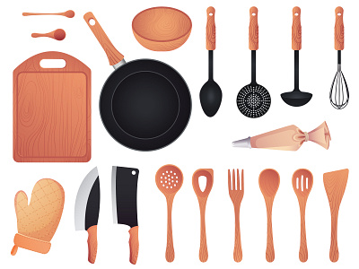 The best kitchenware sets, vector illustration