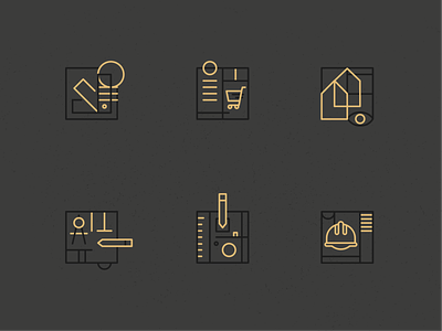 Interior designer icons icon vector