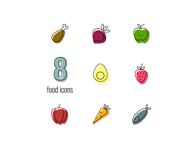 Line art food icons design food graphic design icons illustration line art outline vector