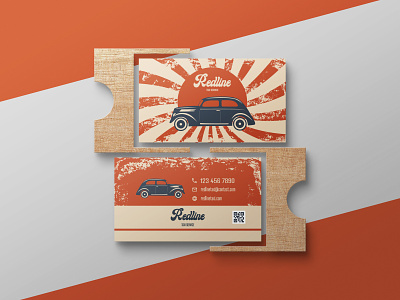 Business card illustration for a taxi service in vintage style background blue branding business business card car card design graphic design groovy illustration logo navy red retro taxi vector vintage