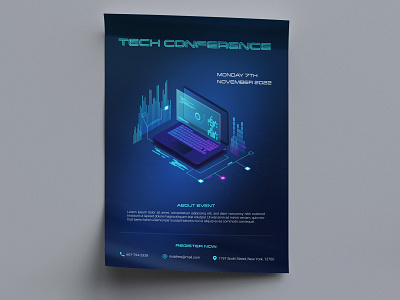 New technology conference flyer concept